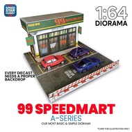 Speedstar Hobby 1/64 99 Speedmart Diorama - DIY Papercraft Kit for Hot Wheels - A-Series Backdrop