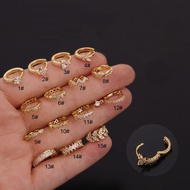 1 Piece Zircon Earrings Clicker Ear Piercing Ring Hoop Nose Ring Tragus Helix Cartilag