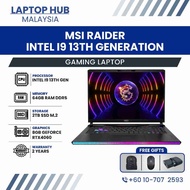 MSI Raider GE68 HX Gaming Laptop | Intel i9-13950HX | 64GB DDR5 | 2TB SSD | RTX 4060 8GB | 16" 144Hz