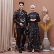 Gamis batik couple - gamis batik terbaru - gamis batik kombinasi -