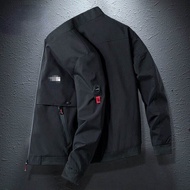 jaket lelaki Men's Good Quality Waterproof Jacket Collar Casual Fashion Fit Bomber Jacket 夹克