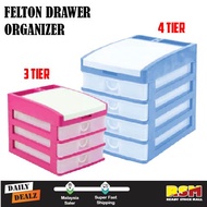 FELTON Drawers Organizer 3 & 4 Tiers Document A4 Paper Stationery/Rak Dokumen