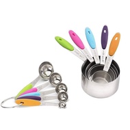 Stainless steel measuring cup with scale, high-temperature resistant baking measuring spoon set, sil