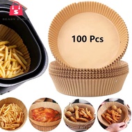 RSS_ 100pcs 20cm Air Fryer Disposable Baking Papers Non-Stick Steamer Round Parchment Paper Liners K