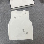 CHANEL6000 Chanel Flower Beaded Knitted Vest Women