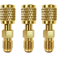 R32 R454B Refrigerant Brass Adapter, 1/4" Female to 1/4" Male Reverse Thread, Quick Connect Fittings