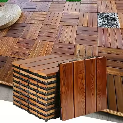 1-10pcs Anti Corrosion Wood Flooring Outdoor Carbonized Wood Flooring Balcony Courtyard Flooring Spl