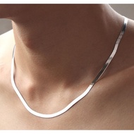 Selling Korean clavicle blade necklace flat snake silver necklace JANU138