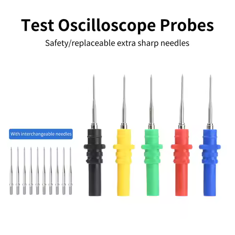 15PCS Five Color Automotive Diagnostic Test Probes Piercing Needles Oscilloscope Probe Pin Set Auto 