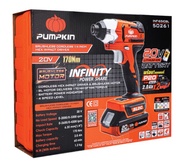 [PUMPKIN] 50261 INFINITY POWER 20V สว่านไขควงกระแทกไร้สาย1/4นิ้ว ไร้แปรงถ่าน 20V Li-ion INF-65ICBL