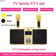 SD 309 Hot SD-309 Dual Wireless Microphone Bluetooth Speaker Mobile Wireless Karaoke  Wireless Stereo Black 30W SDRD Speaker Set