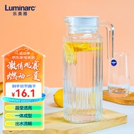 乐美雅（Luminarc）玻璃水壶冷水壶凉水杯饮料果汁茶壶 四方透明条壶 1.1L凉水壶