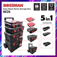 BOSSMAN 5 in 1 EASY STACK STORAGE BOX BEZ6 Tools Box Heavy Duty PENYIMPANAN Kerja Simpan Mesin