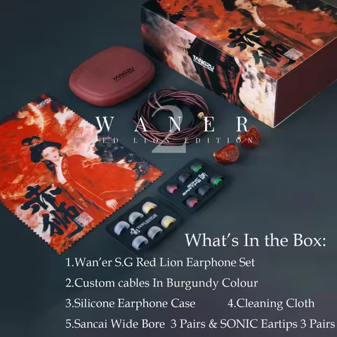 TANGZU WANER 2 Red Lion Bass Edition Dynamic Driver In-ear Earphones High-Quality Sound Comfortable