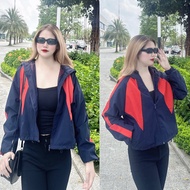 GU Clothes Women's WindJacket 2 Layers Mixed Colors Crochet Shape 3C Plus Waterproof Fabric