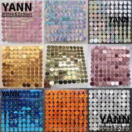 YANN Sequin Backdrop, PET Round Sequin Panel Wall Decor,  Silver Gold Glitter Photo Backdrop Wedding