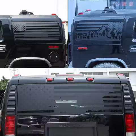 For Hummer H2 H3 2003-2009 Car Rear Side Window Windshield Pattern Decorative Sticker Car Decal Stic