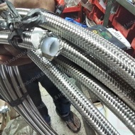 Choice - Teflon Hose Ptfe Braided Flexible Stainless 1/ 2" 100Cm + Nj