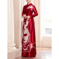 Red Phoenix ao dai, mother's ao dai, sui ao dai, middle-aged ao dai, engagement ao dai, handmade nec