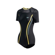 Speedo Womens Hero 6.0 Asia Fit Short Sleeve Extra Low Leg 1pc Black/Blue/Yellow_8-16090H914