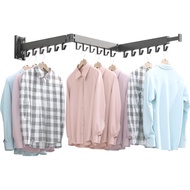 BOQORAD Wall Mounted Clothes Hanger Rack, Retractable Clothes Drying Rack,Space-Saver, Laundry Drying Rack,Collapsible, for Laundry,Balcony, Mudroom, Bedroom,Dark Grey Color,sh-02