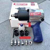 EMTOP บล็อคลม บล็อกลม ขนาด4 หุน(1/2นิ้ว) TWIN HAMMER รุ่น EATL126801 คุณภาพสูง ใช้ขันงานหนักได้ บรรจ