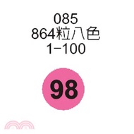 【鶴屋】數字圓形標籤8mm(1～100)-粉紅