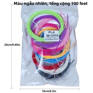Bộ 32 Màu Sợi Nhựa PLA 1.75mm Cho Máy In 3D - Mỗi Màu 10 Feet Tổng Cộng 320 Feet (96m) Sợi Màu Ngẫu 