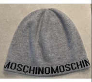 絕版逸品 ! MOSCHINO 灰色Logo羊毛毛線帽毛帽!義大利製造~