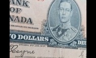 1937年加拿大銀行1及2圓 (ONE  and TWO DOLLAR) 共2張，流通品相，品如如圖