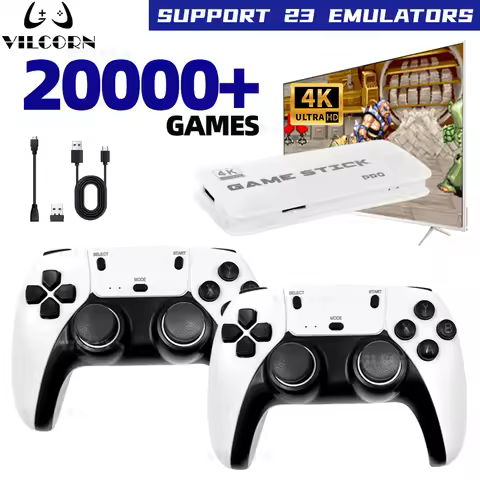 M15 Game Stick 4K Retro Video Game Console 2.4G Wireless Gamepad Controller 64G 20000 Games For PS1 