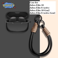 for Jabra Elite 8 Active Gen2 Jabra Elite 10 Gen2 Protective Case Nylon Lanyard Soft Cover Shells Wa