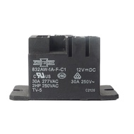 SONG CHUAN 832AW-1A-F-C1 12VDC 30A 250VAC General Purpose Power Relay Black