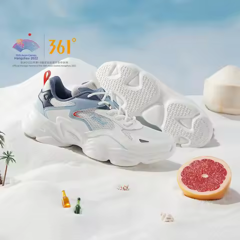 361 Degrees NEW Yunshu Men Sport Shoes Breathable Stitching Retro Casual Thick Bottom Height Increas