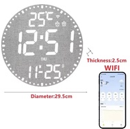 Tuya สมาร์ท Wifi สีสัน LED นาฬิกาดิจิตอลขนาดใหญ่อุณหภูมิวันที่สัปดาห์ Dual นาฬิกาปลุกดิจิตอล12/24 h 