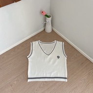 MODAMYTH HT54 - VEST TOP KNIT ATASAN WANITA RAJUT MODEL OLD SCHOOL KOREA STYLE ROMPI RAJUT CROP