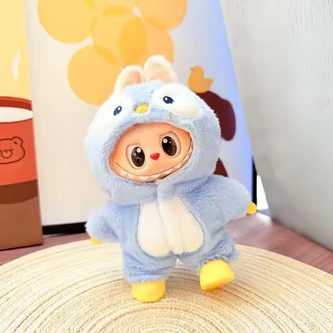 17cm Labubu II Idol Dolls Sitting Party The Monster Outfit Accessories Clothing Kids Gift Cute Pengu