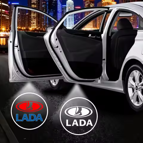 2PCS Led Car Door Welcome Lights For Lada Priora Sedan Vesta Largus Granta Niva 4x4 Xray Logo Projec