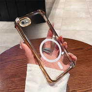 Case For OPPO A1K Shockproof  Mirror Stand Anti-Fall Plating Soft Magnetic Wireless Phone Case With 