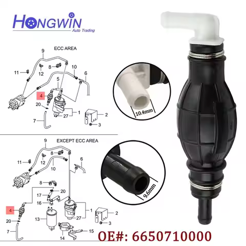 1/2 Fuel Priming Pump For SsangYong Actyon 05-12 Kyron 05-15 Stavic Rexton 01-06 Rodius 05-13 D20DT/