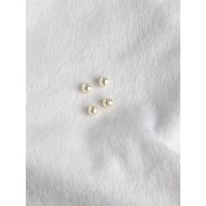 Loose Akoya Pearls 3-4mm. Agoya Pearl Fall Beads Size 3-4 Mm. Half Drill Round Shiny A White