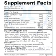 Vitamin B Complex - B Vitamins Whole Food Supplement, B12 Methylcobalamin, B1, B2, B3, B5, B6, B7,