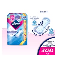 LIBRESSE Longer & Wider Slim Liner 19cm 3x30S Daily V-Fresh