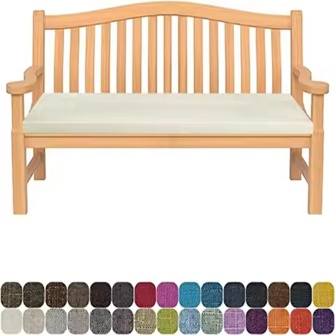 Custom Bay Window Pads Linen Bench Cushions with straps Long Mattress Indoor/Outdoor Cushions Garden