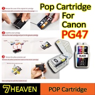 Vision Pop Cartridges for Canon PG47 for Printer Canon E400, E410, E460, E470, E4270, E480, E3170, E