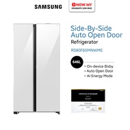 SAMSUNG 646L Inverter SBS Refrigerator - Auto Open Door RS80F65MNWME | White Glass Peti Sejuk 冰箱