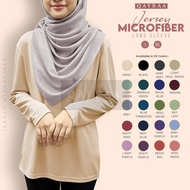 QAYRAA P2 Baju Jersey Lengan Panjang Microfiber/Long Sleeve Round Neck-Size S-5XL/Black/Maroon/Navy/