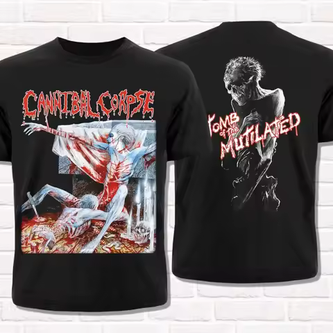 Oversized Cannibal Corpse black T-Shirt, Tomb of the Mutilated (1992) Brutal Death Metal Cotton Men 
