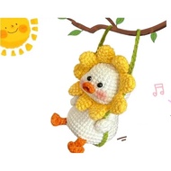 GANTUNGAN Littlecrochety swinging flower duck amigurumi car hanger flower duck car decoration/ on th