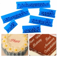 6Pcs/Set Cake Baking Molds Alphabet Letter Words Cookie Press Stamp Embosser Cutter Fondant Mould